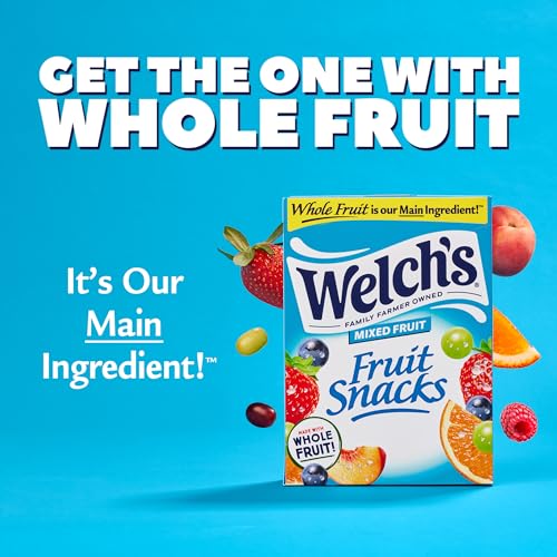 Welch's Fruit Snacks, Mixed Fruit, Bulk Pack, Individual Single Serve Bags, 0.8 oz (Pack of 40)