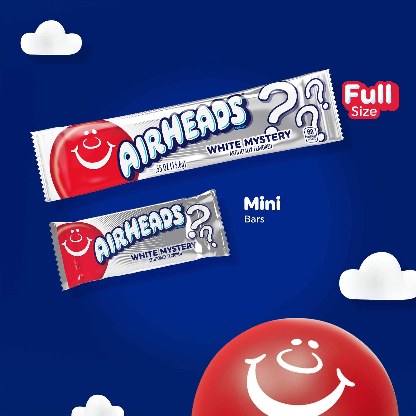 Airheads Candy Bars, Variety Bulk Box, Chewy Full Size Fruit Taffy, Halloween, Non Melting, Party, 60 Count (Packaging May Vary), Original Version, 33 Ounce