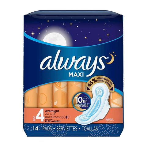 Pads Size 4 Maxi 14 Count Overnight (3 Pack)