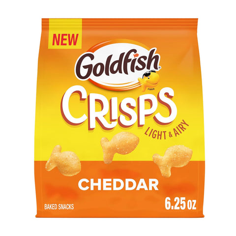 Goldfish Crisps Cheddar Cheese Baked Chip Cracker Snack, 6.25 Oz Bag