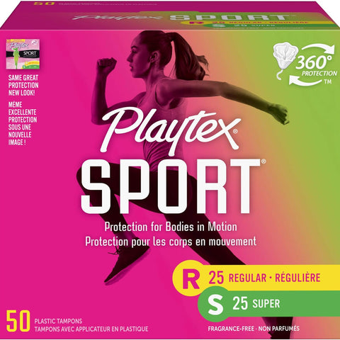 Sport Tampons with Flex-Fit Technology, Regular & Super Multi Pack, Unscented - 50Count