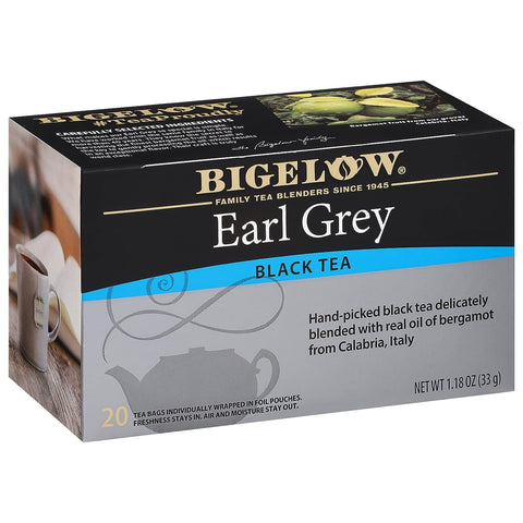 Earl Grey Black Tea, Caffeinated Tea, 20 Count Box (Pack of 6), 120 Total Tea Bags