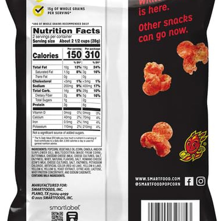Popcorn, Flamin' Hot White Cheddar, 2 Oz, 028400328753