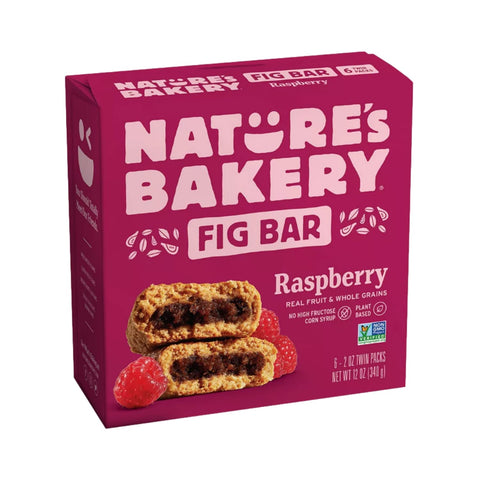 Whole Wheat Fig Bars, Raspberry, Real Fruit, Vegan, Non-Gmo, Snack Bar, 6 Twin Packs, 12 Oz, 1 Box