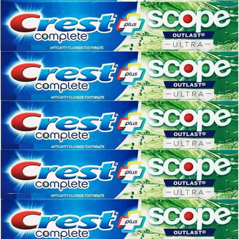 Complete Whitening + Scope Mint Outlast Toothpaste, 6.3 Oz, 5 Count