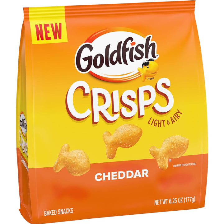Goldfish Crisps Cheddar Cheese Baked Chip Cracker Snack, 6.25 Oz Bag