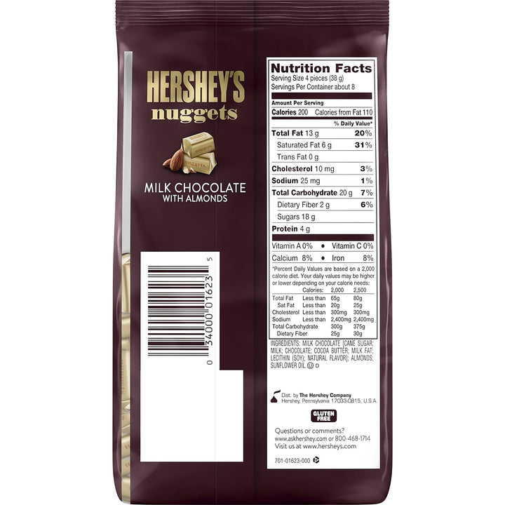 Nuggets Chocolate Candy with Almonds, 10.56 Ounce